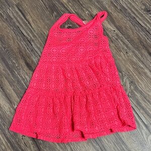 Cat & Jack Hot Pink Crochet Swim Coverup Dress